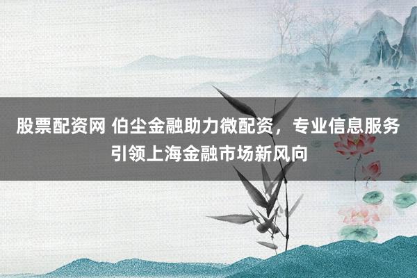 股票配资网 伯尘金融助力微配资，专业信息服务引领上海金融市场新风向