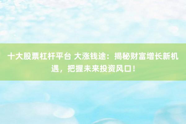 十大股票杠杆平台 大涨钱途：揭秘财富增长新机遇，把握未来投资风口！