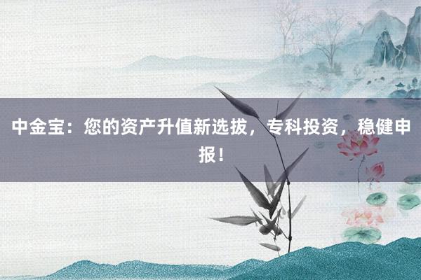 中金宝：您的资产升值新选拔，专科投资，稳健申报！